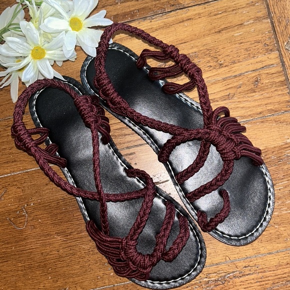 Shoes - NEW⭐️Rope SANDALS Burgundy Maroon Women’s 7 NEVER WORN⭐️Brand NEW in package.